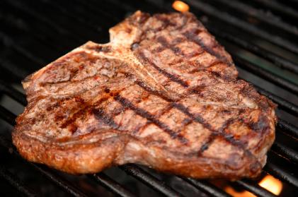 T-Bone Steak on the Barbecue Grill