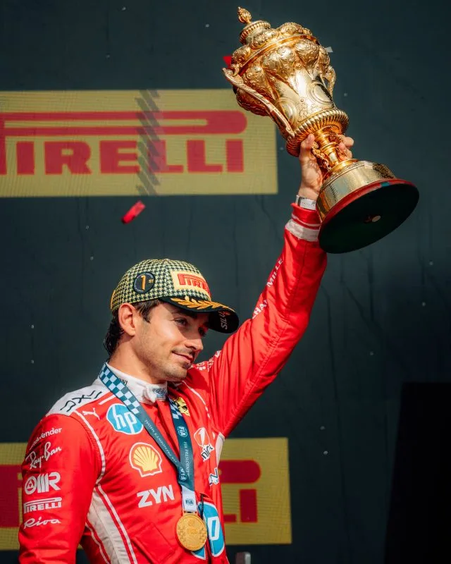 Leclerc wins dramatic race from Russell and Hamilton