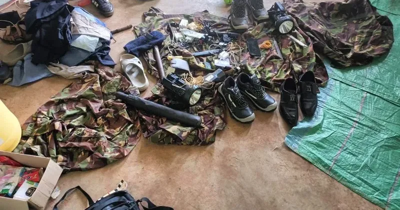 DCI Uncovers Suspected Gang Hideout In Eldoret, Recovers Military Gear Linked To Criminal Gang
