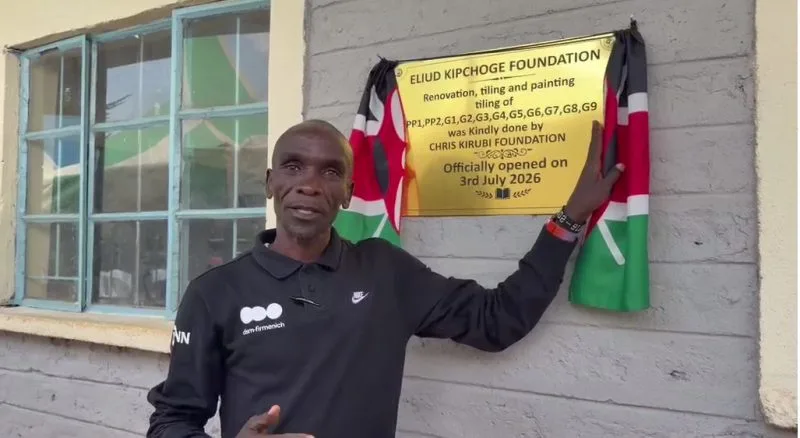 Eliud Kipchoge Commissions Renovated Classrooms, Thanks Chris Kirubi Foundation for Sh1 Million Donation