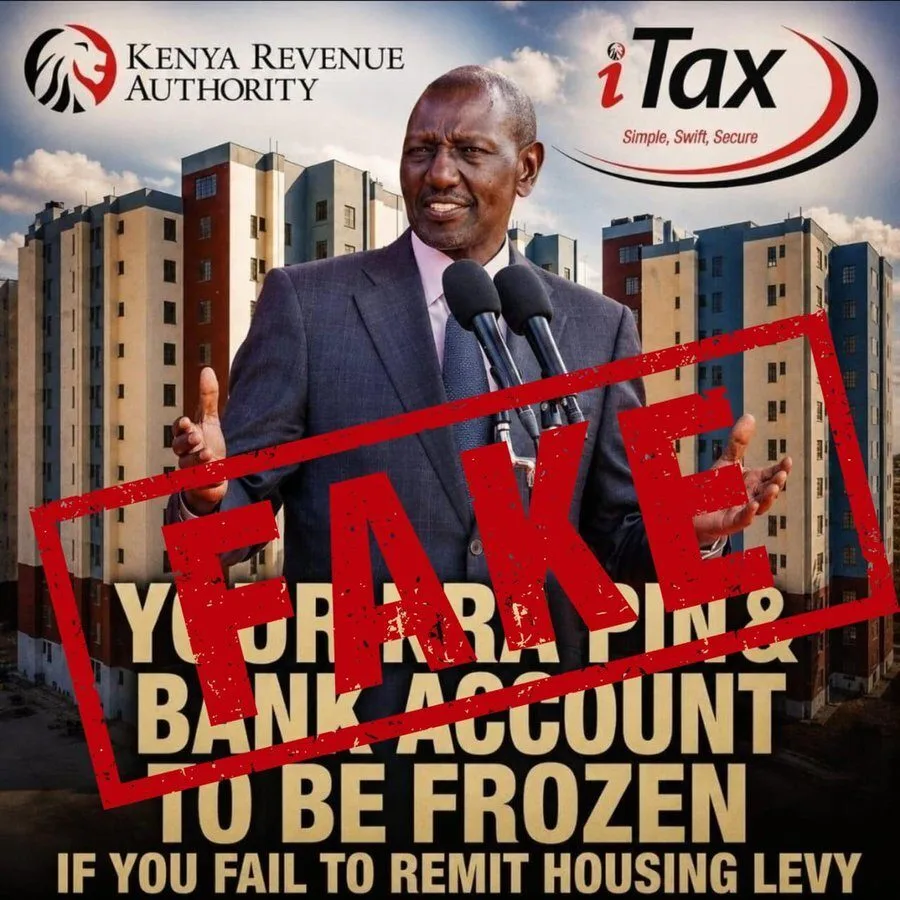 KRA disowns fake graphic threatening bank account freezing over housing levy