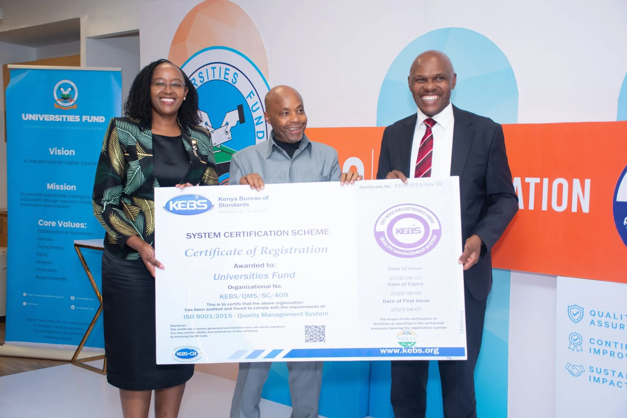 Universities Fund secures ISO 9001:2015 recertification amid rising student financing demand