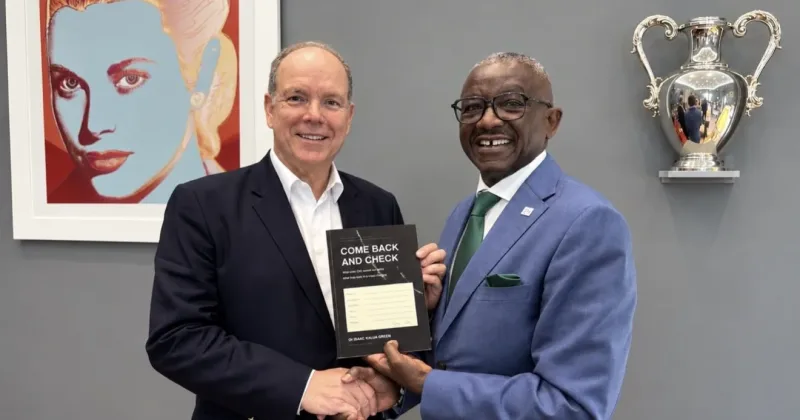 Prince Albert II receives Dr Isaac Kalua Green’s new book as foundations deepen Africa climate partnership