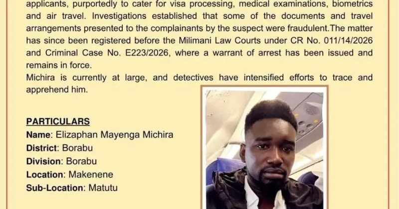 DCI Issues Arrest Warrant for Suspect in Fake Canada Jobs Scam