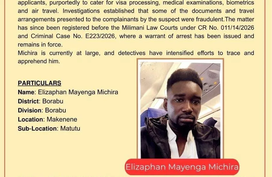 DCI Issues Arrest Warrant for Suspect in Fake Canada Jobs Scam