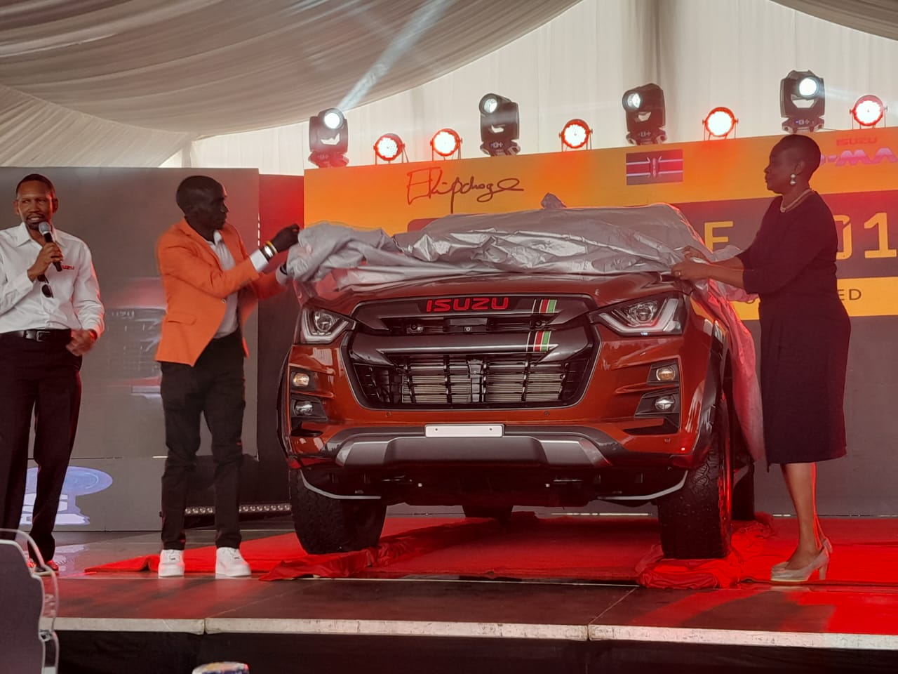 Isuzu officially unveils D-Max after marathoner Eliud Kipchoge