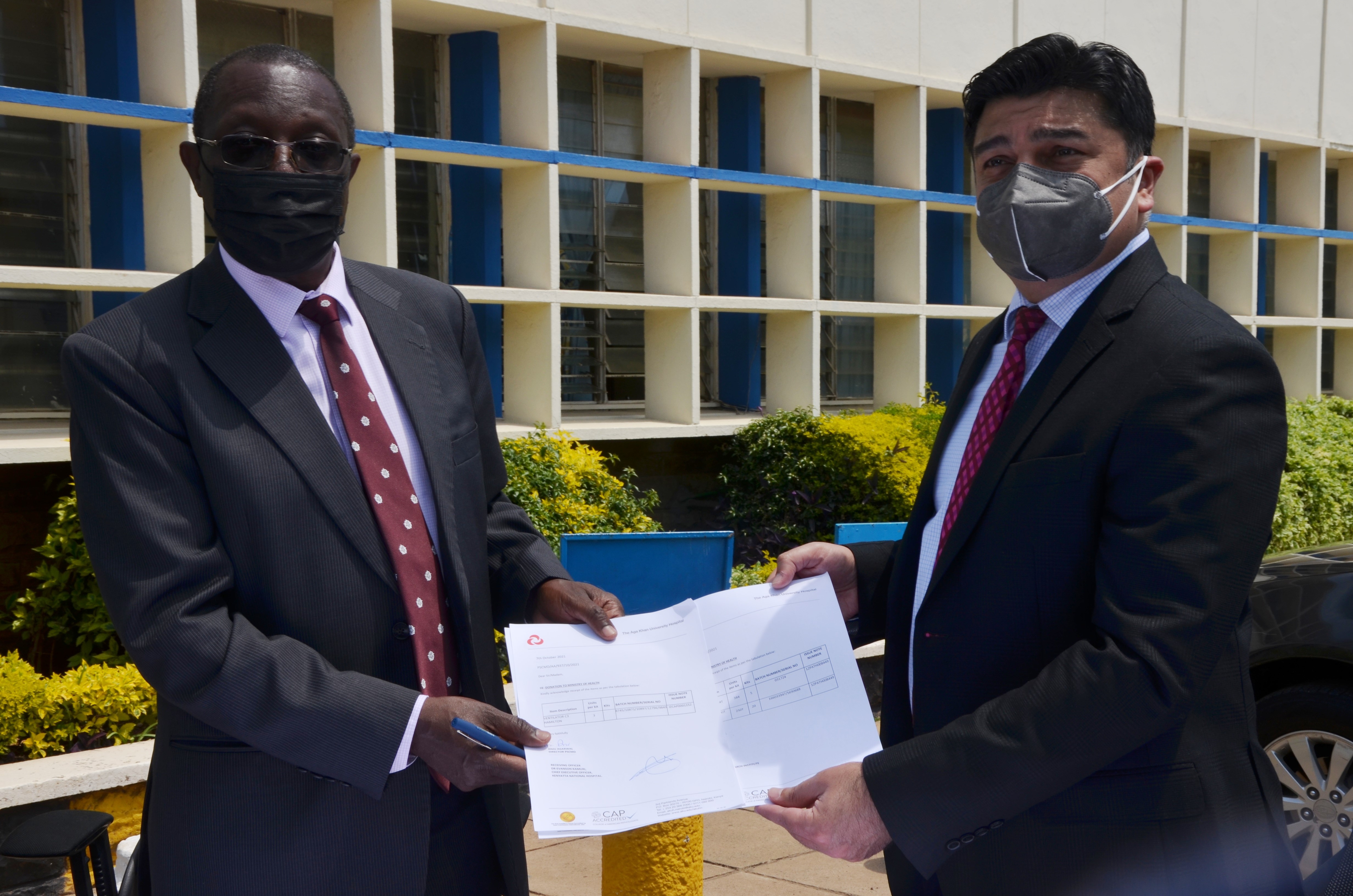 Aga Khan University Hospital, EU donate ventilators to KNH and Kenyatta University hospitals