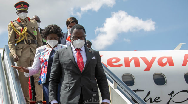 Malawi’s Chakwera in the country for Mashujaa Day fete, bilateral talks