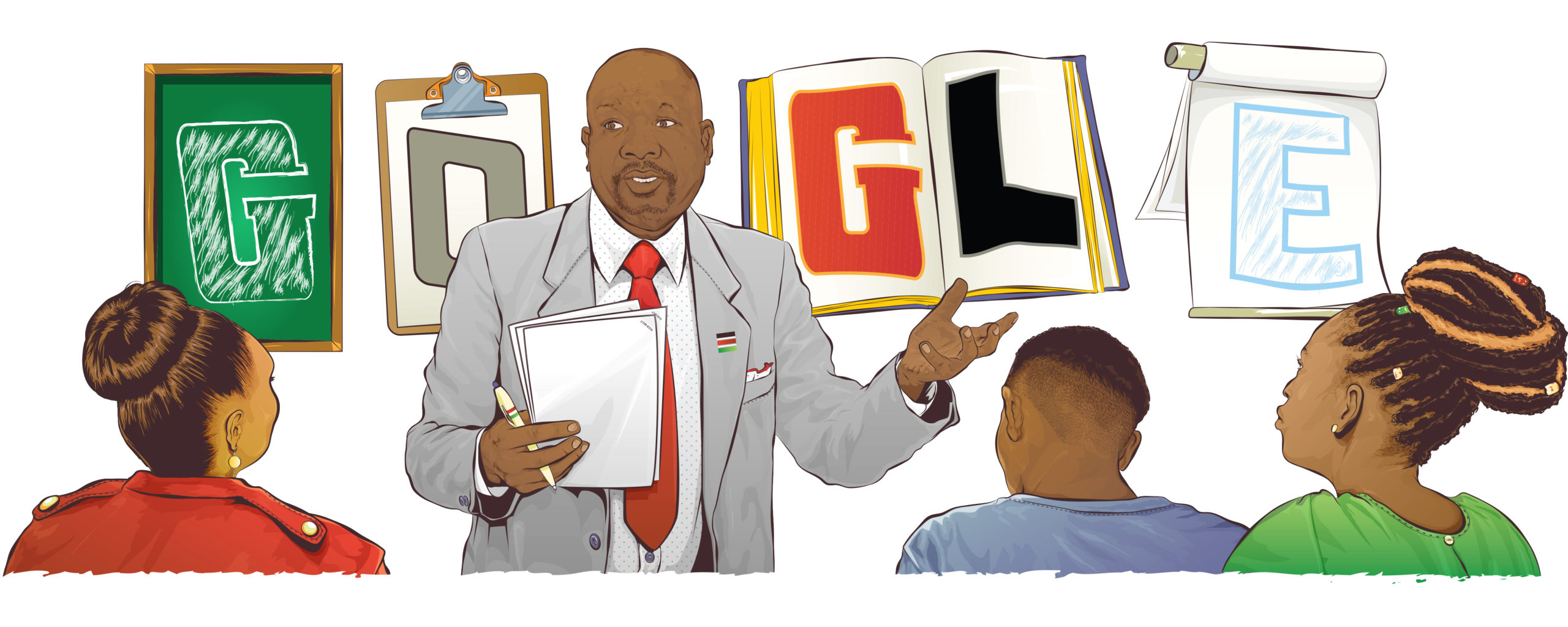 Google celebrates renowned Professor Okombo with a doodle