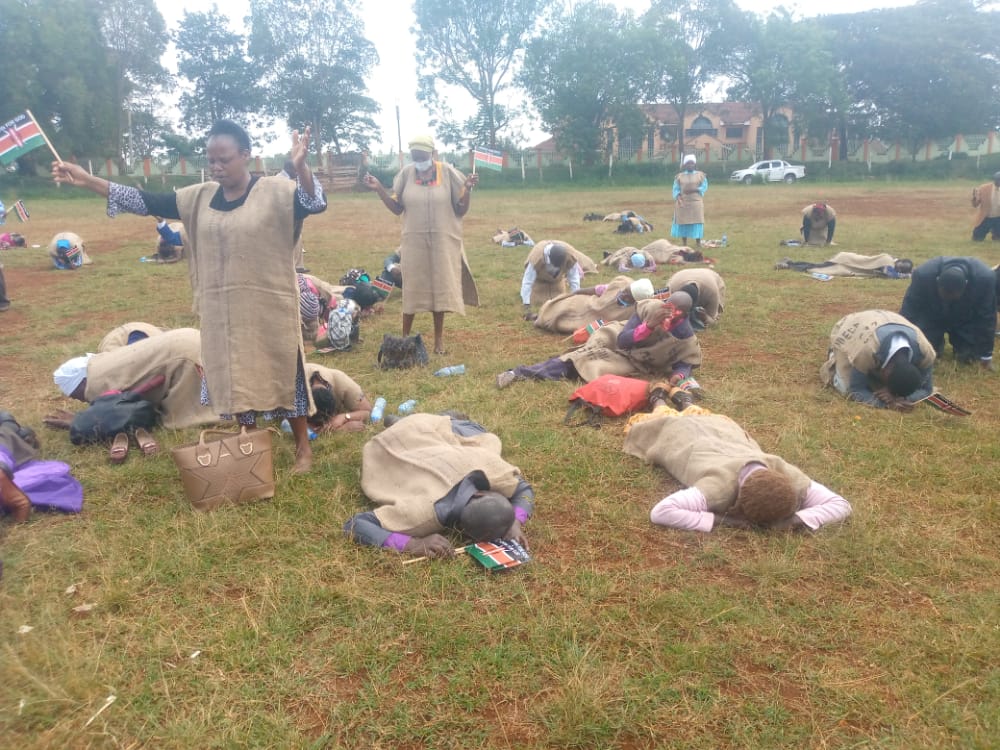 Church leaders pray for Kenya as they wear sackcloth, lay prone