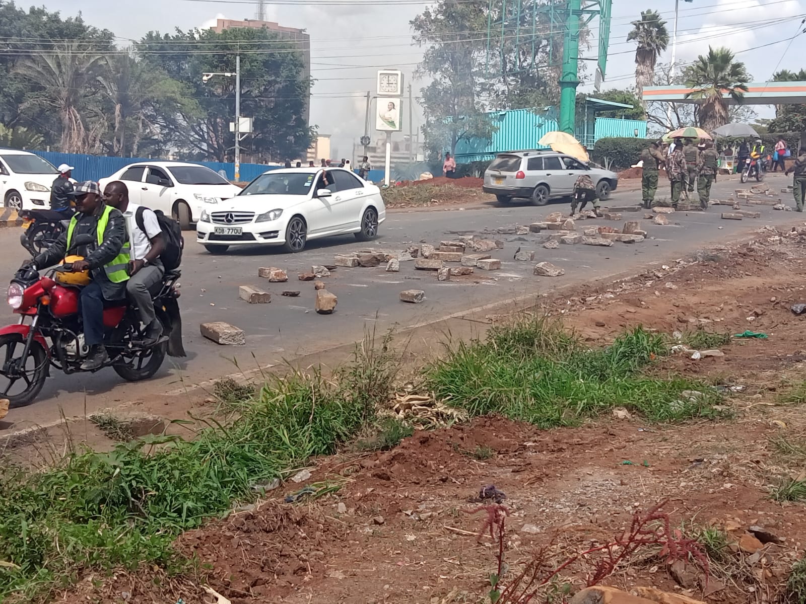 Police lob teargas to disperse scrap metal dealers demonstration that turned violent