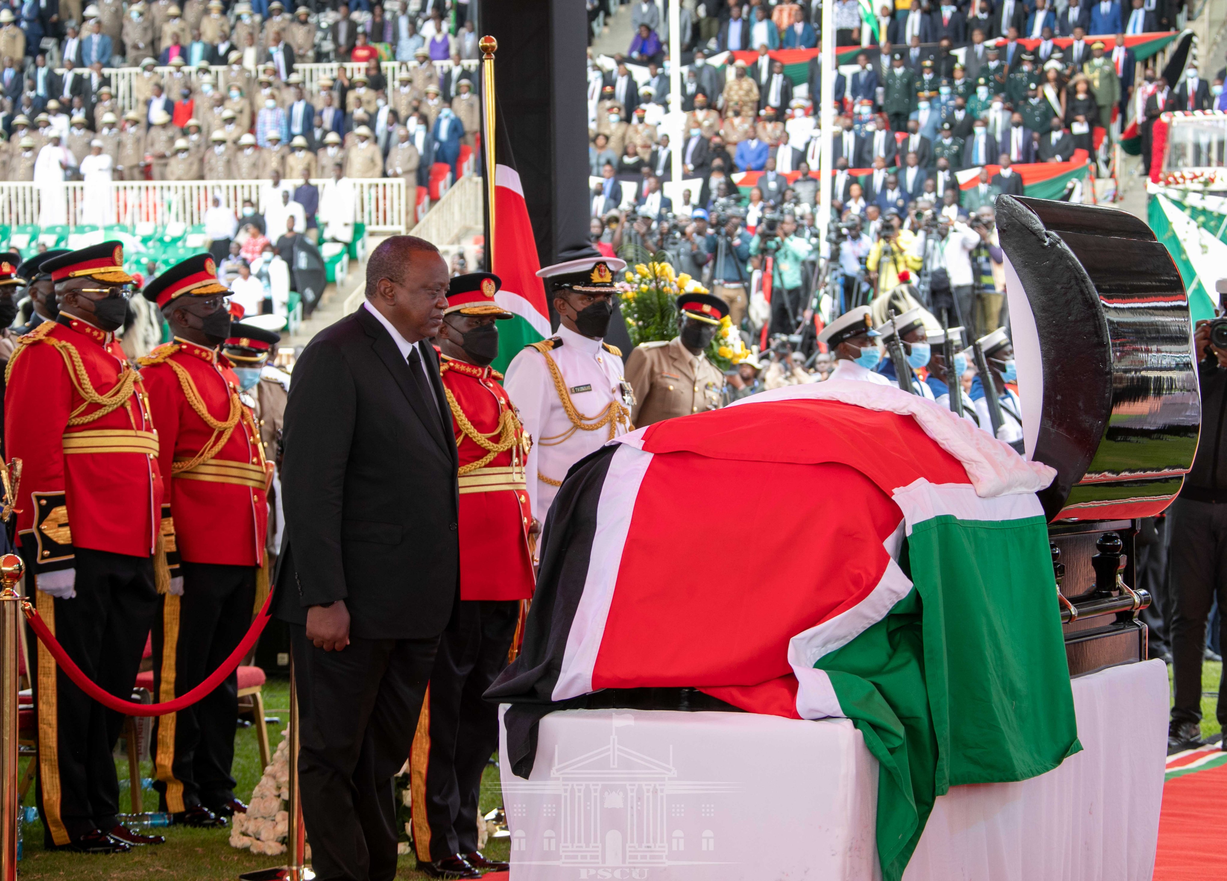 3 Presidents join Kenyatta at Kibaki funeral service in Nairobi