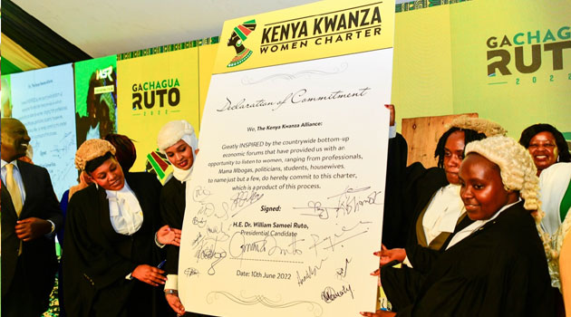 PICTURES: Ruto signs Kenya Kwanza’s Women Charter
