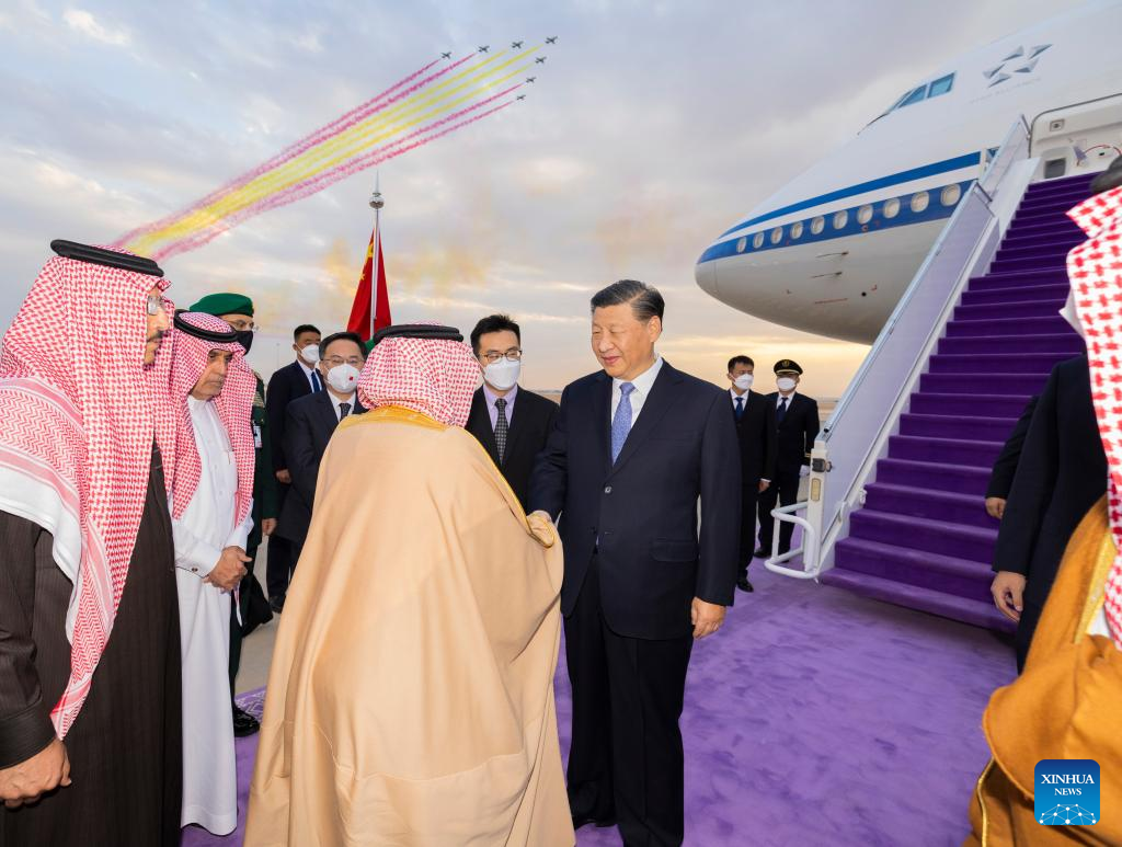 Xi arrives in Riyadh for China-Arab summit, China-GCC summit and state visit