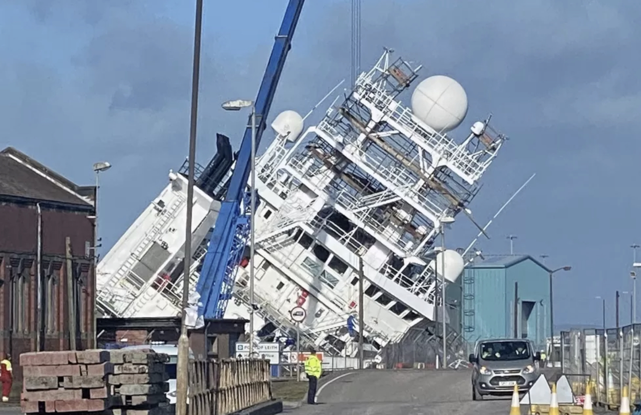 Multiple injuries after ship tips over at Edinburgh dockyard