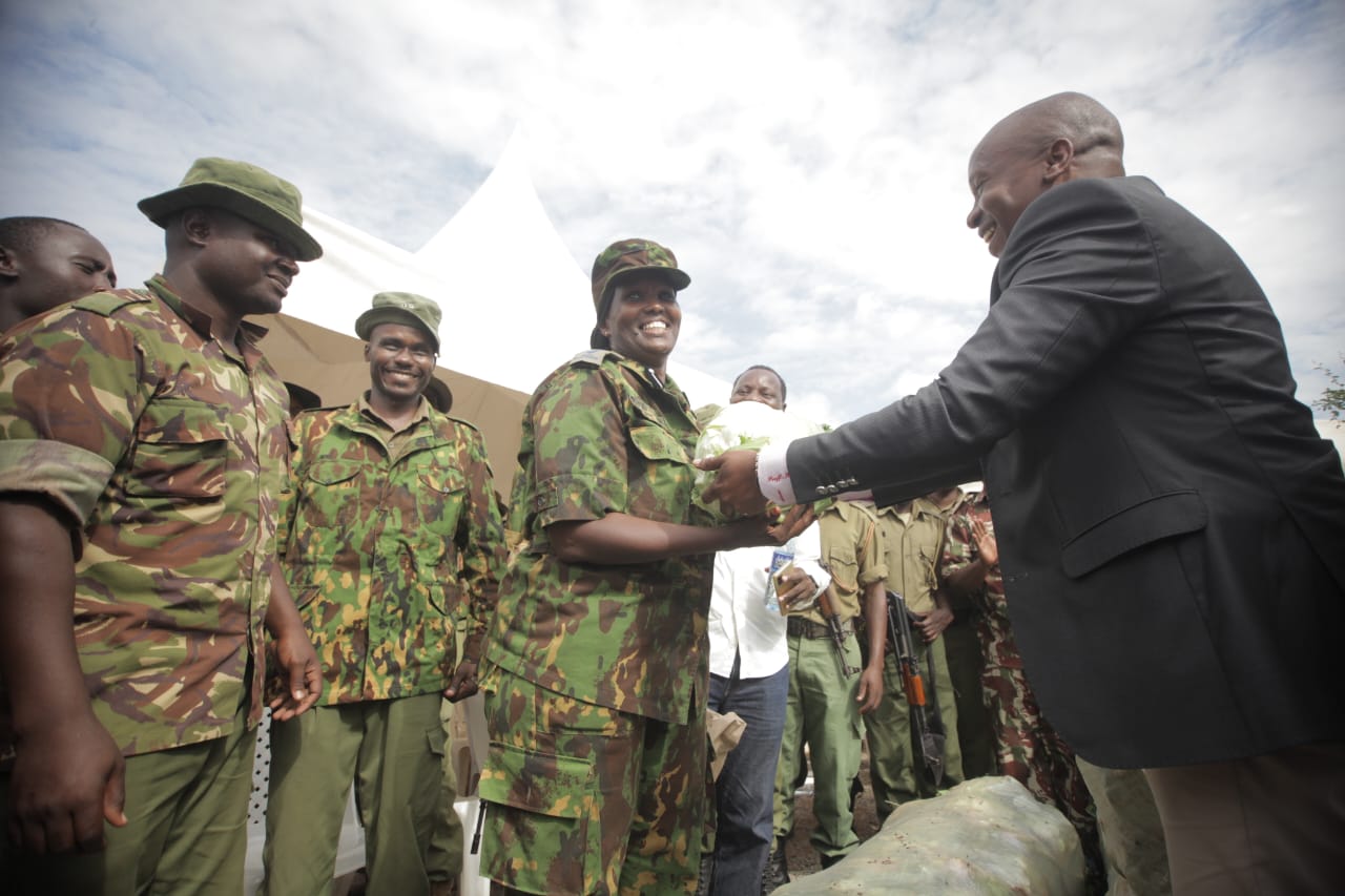 PICTURE STORY: CS Kithure Kindiki visits security officers involved in Shakahola forest operation