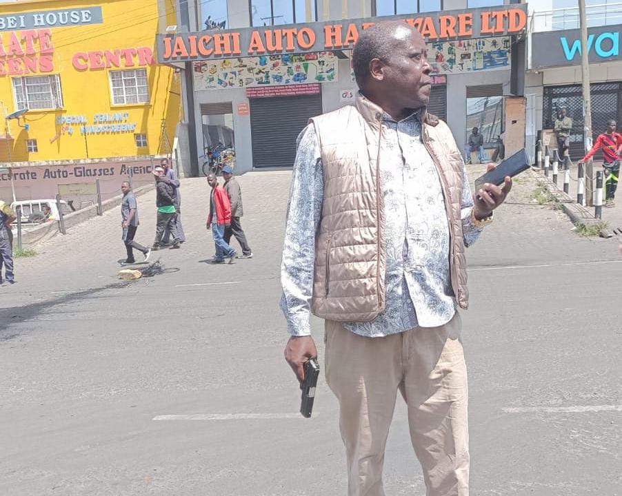 Nakuru West MP Arama draws gun to ward off anti-government demonstrators