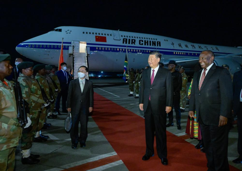 President Xi arrives in South Africa for BRICS summit, state visit