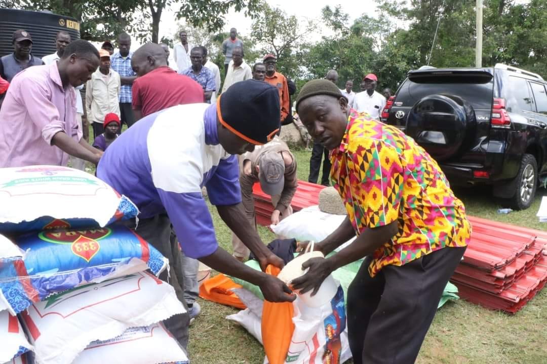 Storm Victims exchange relief items for glass of Chang’aa