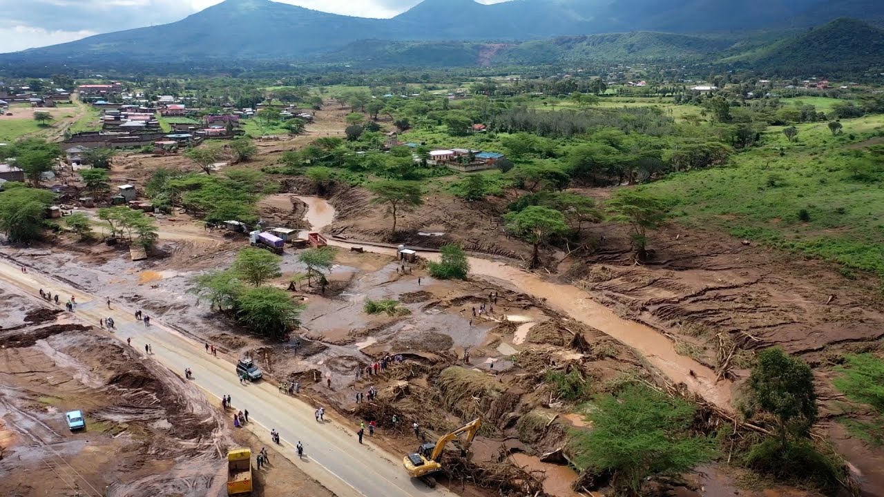 (VIDEO) Aerial footage of Mai Mahiu flash flood disaster