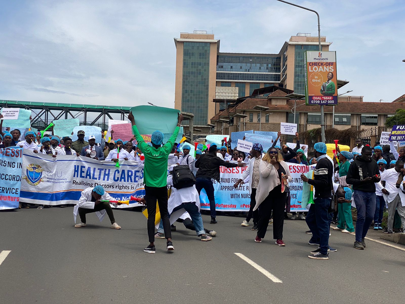 KMPDU Doctors hold major protest in Nairobi as Kindiki outlaws strike