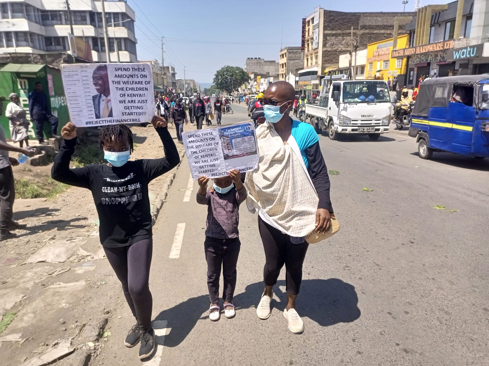 Nakuru woman turns up for anti-Finance Bill protests with her two kids