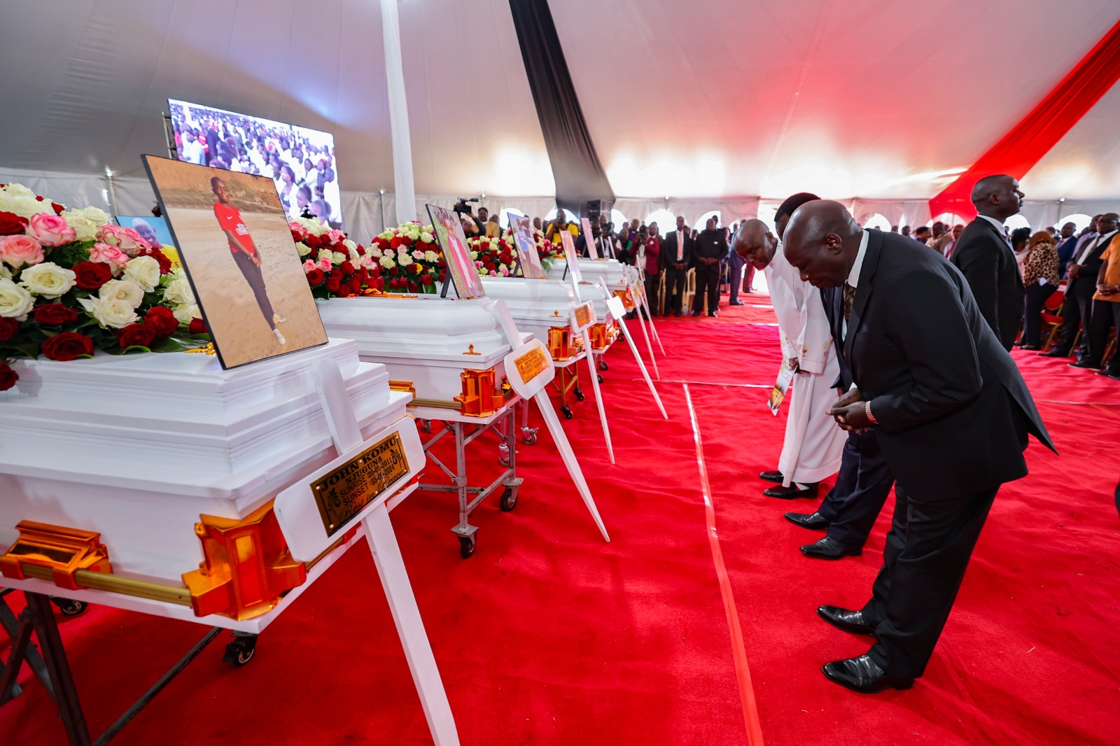 Gachagua joins mourners in memorial of 21 Hillside Academy fire tragedy victims