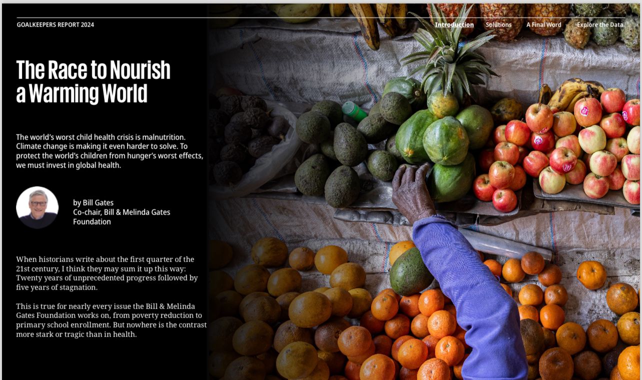 Goalkeepers Report: Investing in Nutrition is Key to Fighting Climate Change and Global Health Challenges