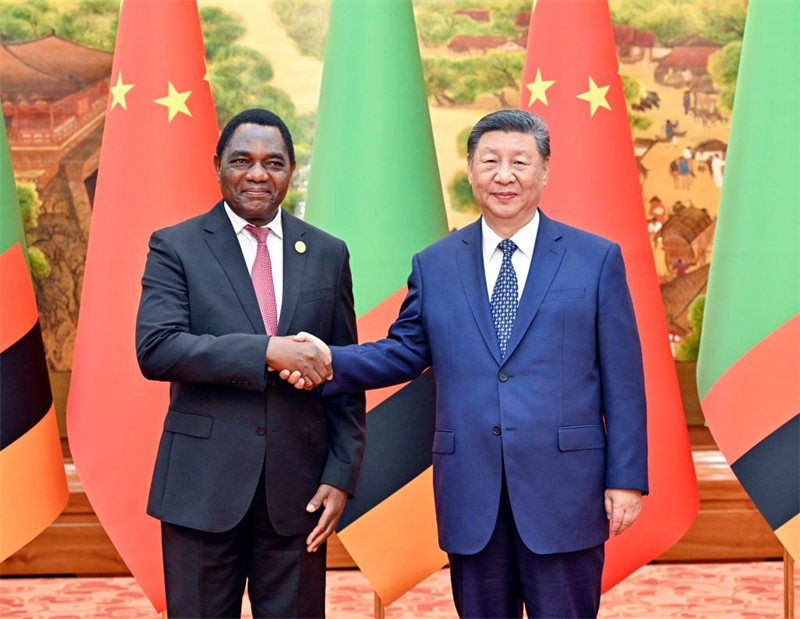 Chinese, Zambian presidents exchange congratulations on 60th anniversary of diplomatic ties