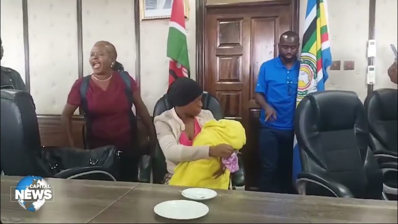 WATCH: Drama as patients, some with infants, storm CS Baraza’s media briefing protesting SHIF glitches