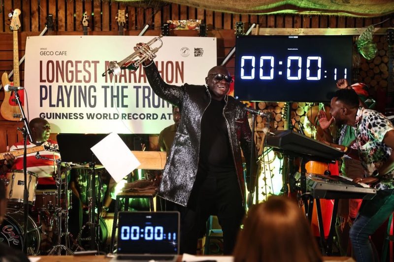 Kenyan Trumpeter MacKinlay Mutsembi Completes 24-Hour Marathon, Eyes Guinness World Record