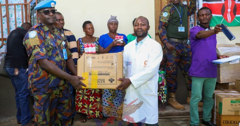 KDF troops serving under MONUSCO donate medical supplies to North Kivu health centre