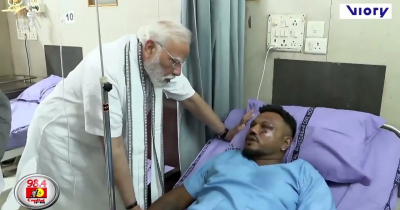 (WATCH) Indian Prime Minister Modi visits only survivor of Boeing horror plane crash