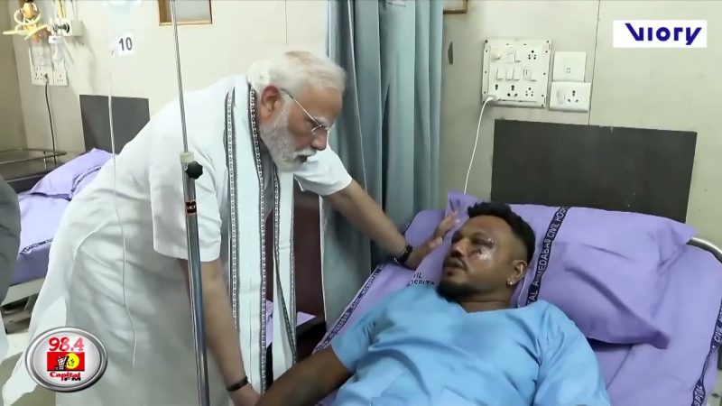 (WATCH) Indian Prime Minister Modi visits only survivor of Boeing horror plane crash