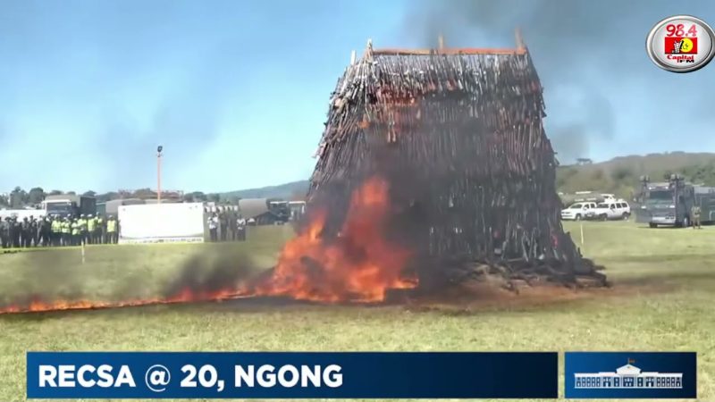 (WATCH) President Ruto destroys 7,000 illegal firearms in Ngong, vows tough action on small arms