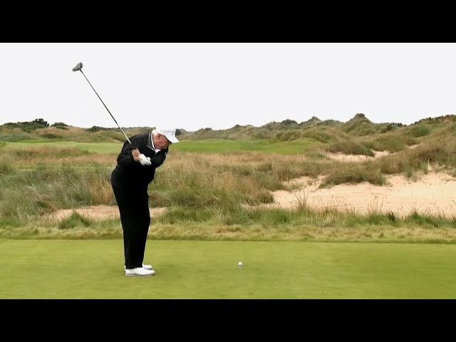 (WATCH) Trump tees off at the opening of his new Aberdeen golf course in Scotland