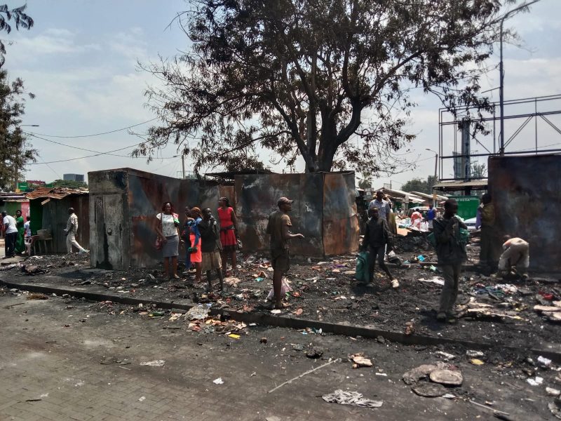 Kisumu traders suspect street urchins behind stalls fire