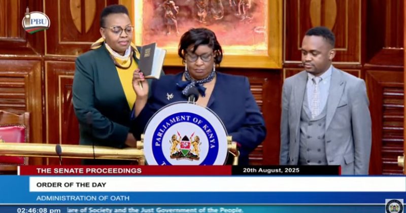Consolata Nabwire replaces Gloria Orwoba after taking Senate oath