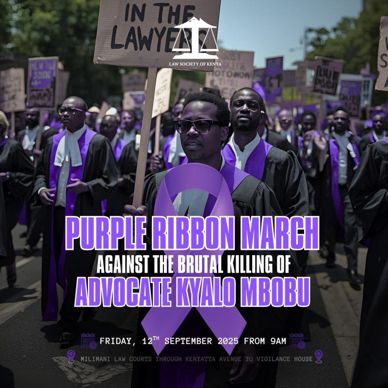 LSK leads nationwide march to demand justice for slain lawyer Kyalo Mbobu