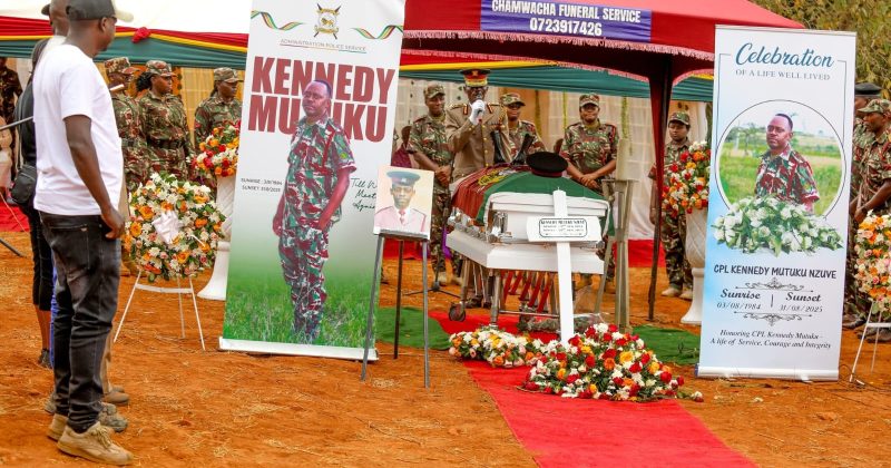 Fallen Kenyan officer Kennedy Nzuve laid to rest in Machakos