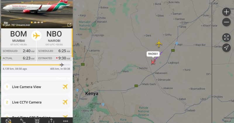 KQ203 changes call sign to RAO001 as Raila Odinga’s body enters Kenyan airspace