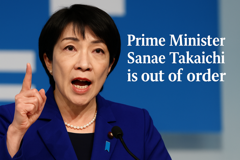 OPINION: Why Prime Minister Takaichi Is Out of Order on Taiwan