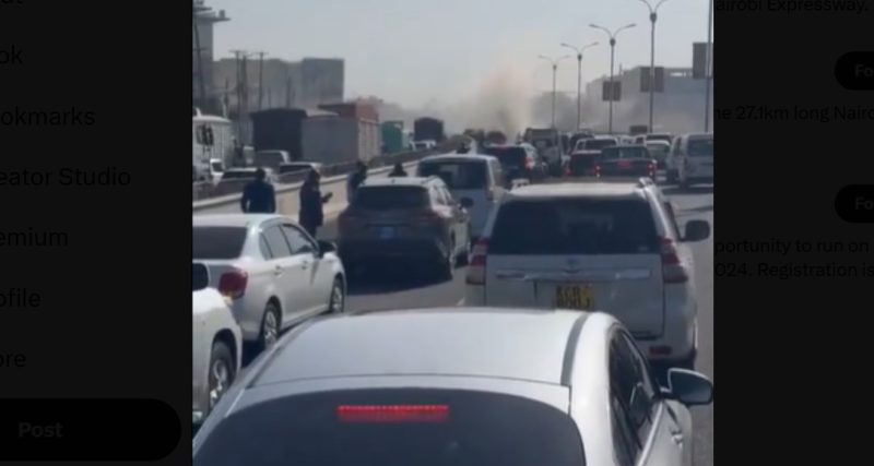 Fire engines deployed to Nairobi Expressway after Range Rover catches fire