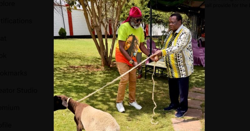 Wajackoyah presents Atwoli with a sheep in Ildamat allegiance visit