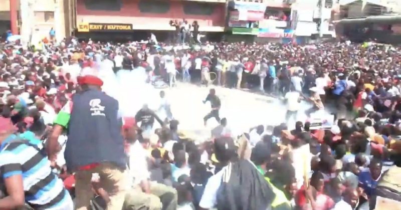 Sifuna’s Kitengela rally disrupted after tear gas lobbed into crowd