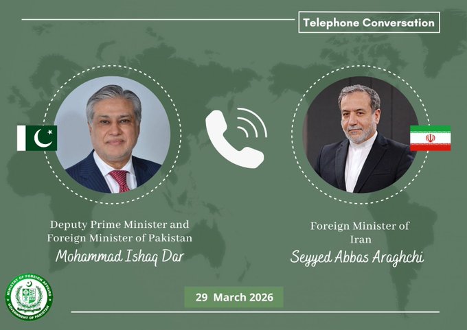 Pakistani FM emphasizes need for continued dialogue in call with Iranian FM