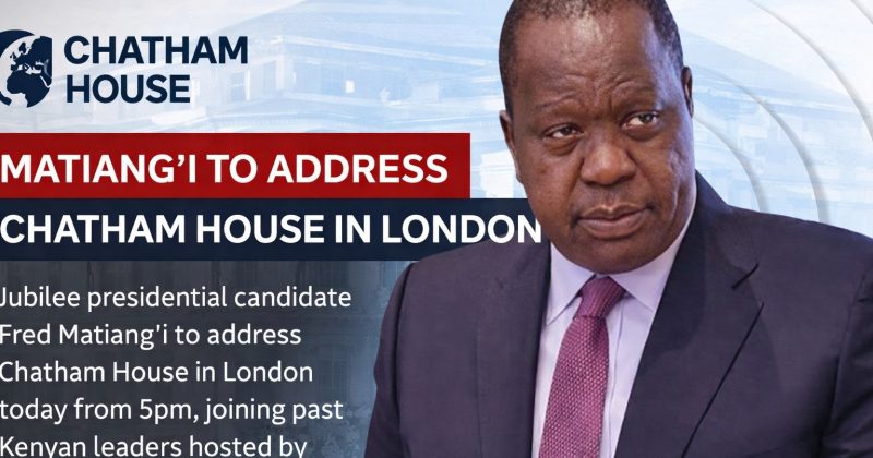 Matiang’i to address Chatham House in London from 5pm
