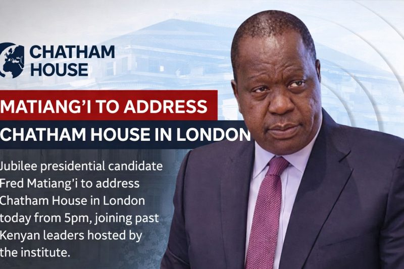 Matiang’i to address Chatham House in London from 5pm