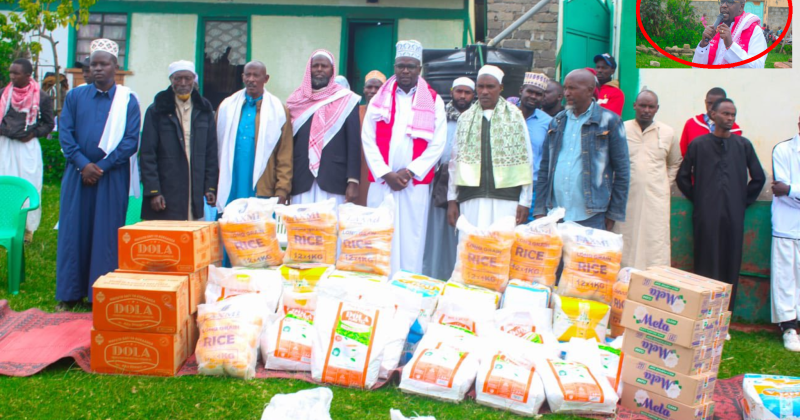 Molo MP Aspirant Dann Mwangi Joins Local Muslims for Eid Celebrations, Donates Food