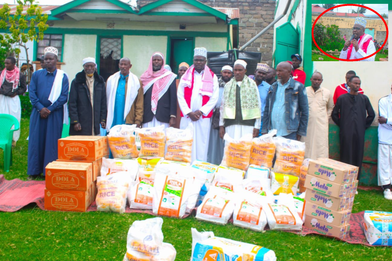 Molo MP Aspirant Dann Mwangi Joins Local Muslims for Eid Celebrations, Donates Food